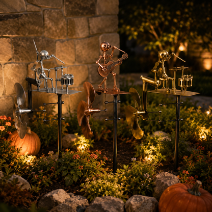 🔥HOT SALE 49% OFF💀🎃Halloween Metal Drummer Kinetic Wind Spinner