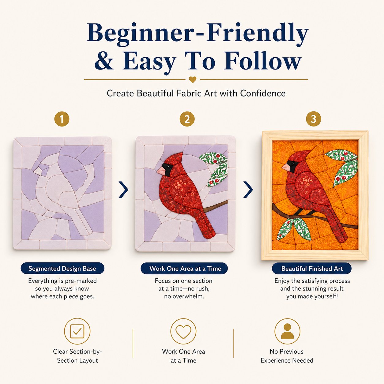 🧵 Premium No-Sew Kinusaiga Fabric Art Kit | Layered Fabric Tucking Craft with Nature-Inspired Designs DIY Handmade Textile Decor ✨