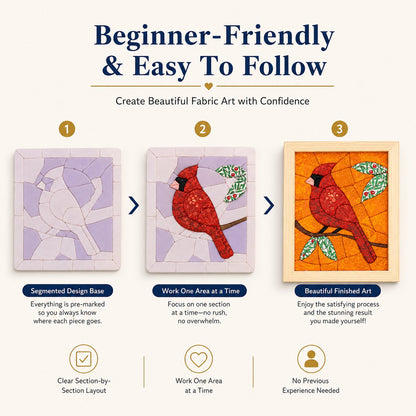 🧵 Premium No-Sew Kinusaiga Fabric Art Kit | Layered Fabric Tucking Craft with Nature-Inspired Designs DIY Handmade Textile Decor ✨