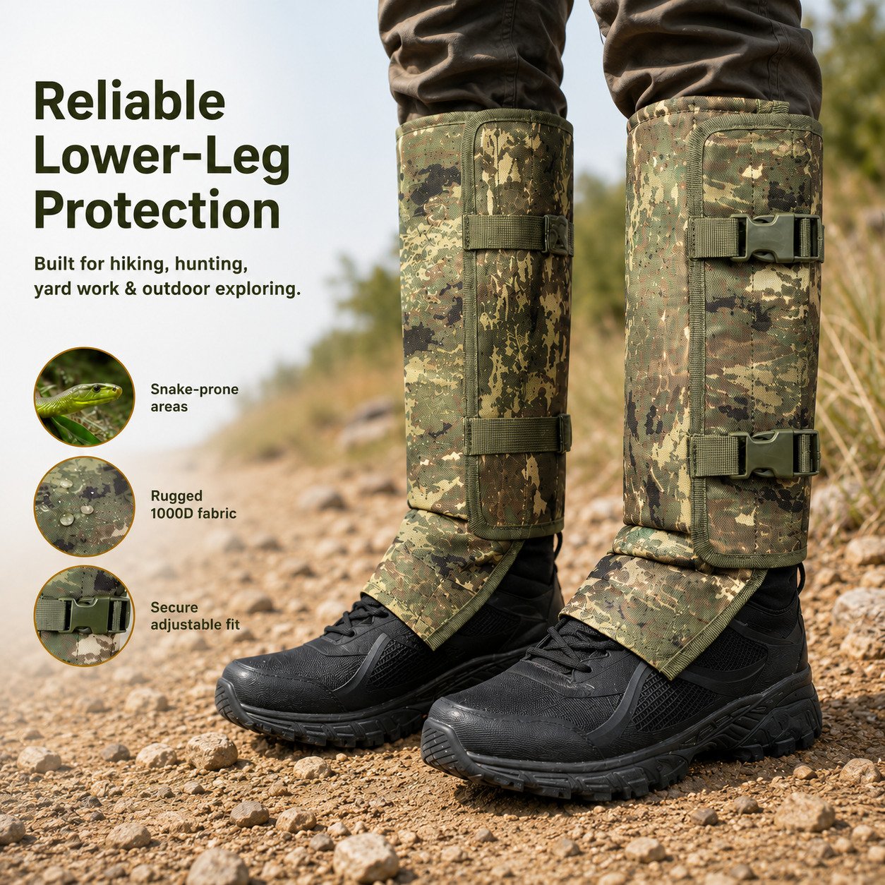 Sports leg warmers, snake bite protection leg warmers, outdoor hunting leg protection against puncture wounds
