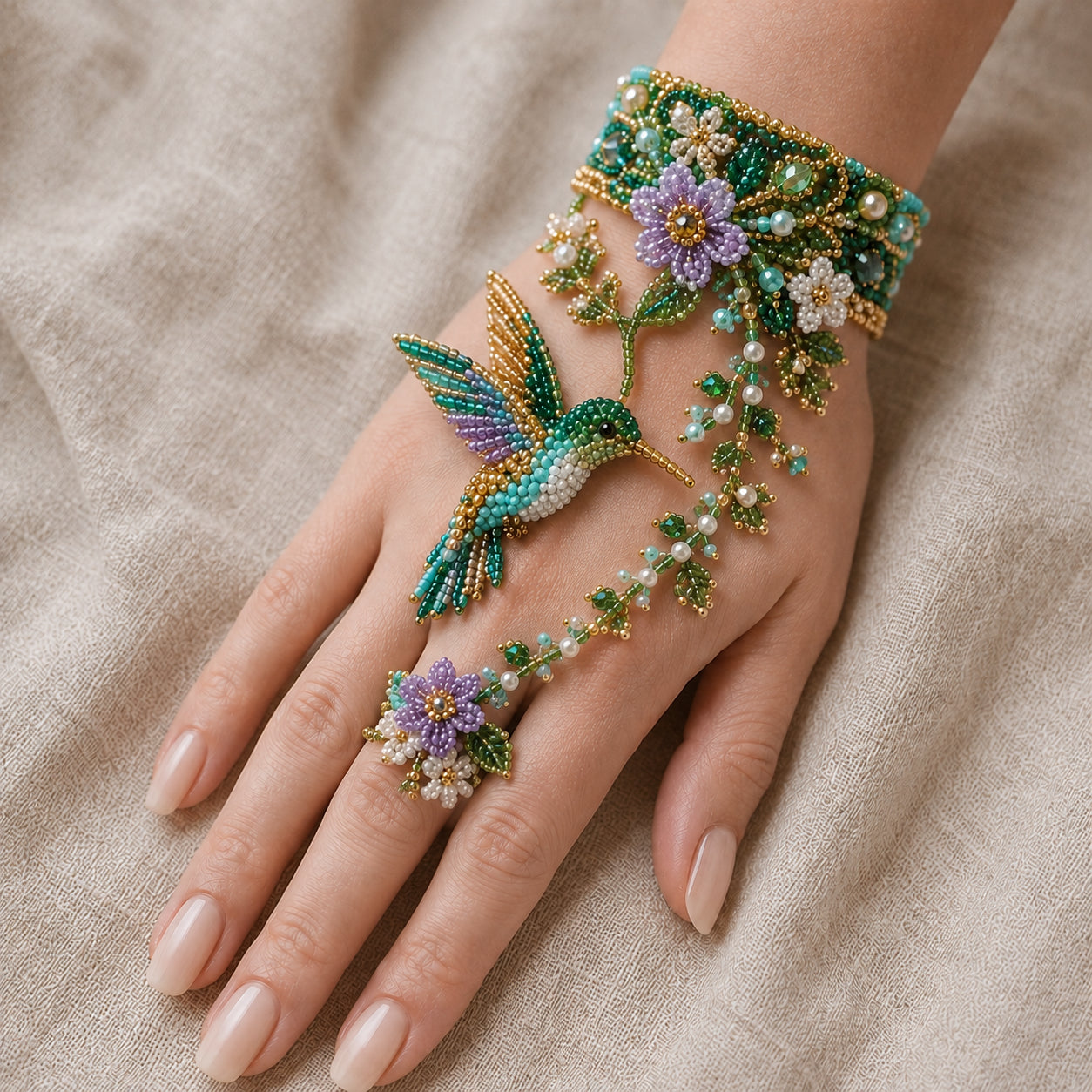 🔥Save 49%  – NEW ARRIVAL✨ DIY Beaded Hand Bracelet Kit – Create Your Own Wearable Art🔥