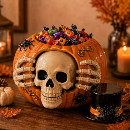 🎃Trick-or-Treat 🍬 Skull Pumpkin Candy Jar🔥🔥