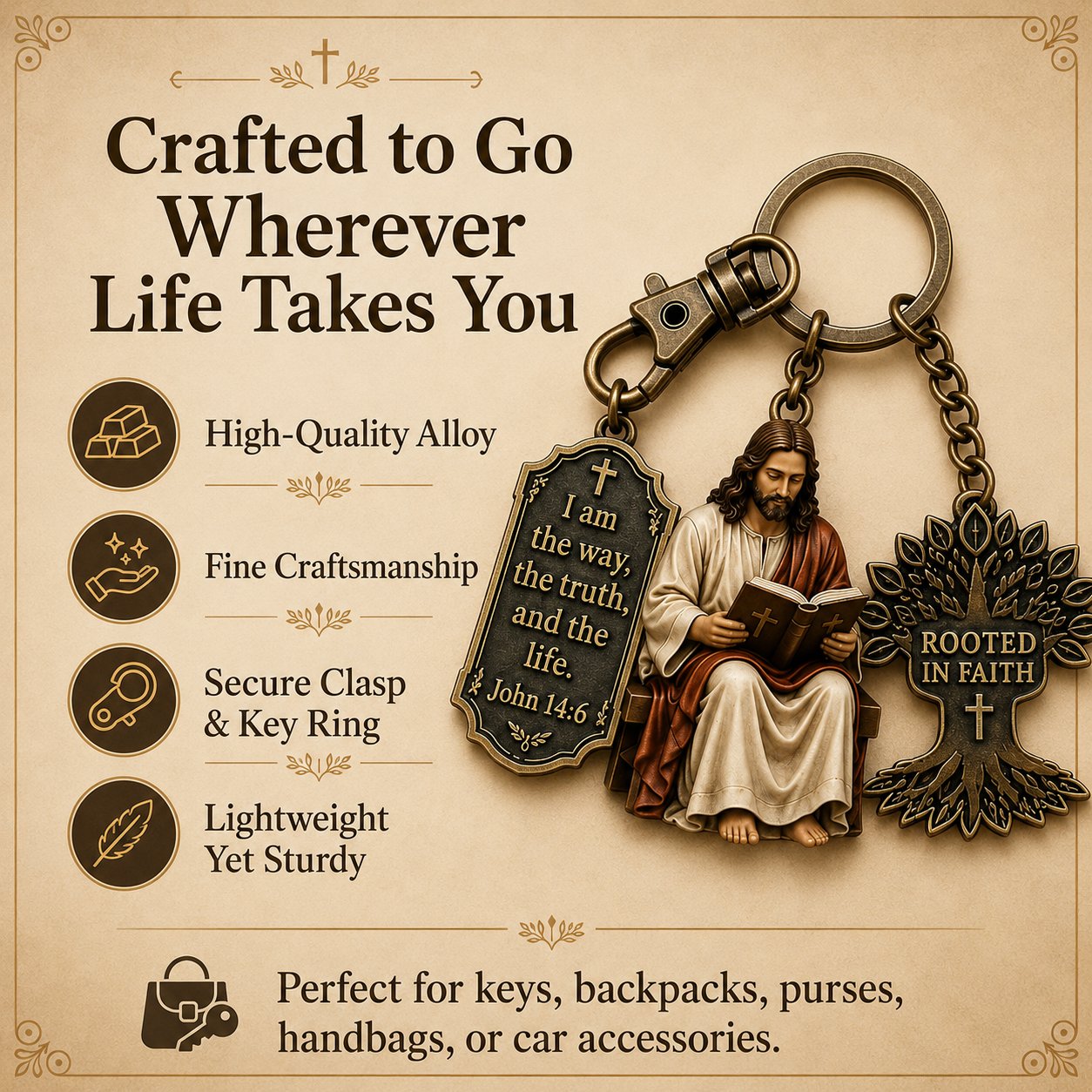 🔥LAST DAY 50% OFF - ✝Jesus Reading Keychain