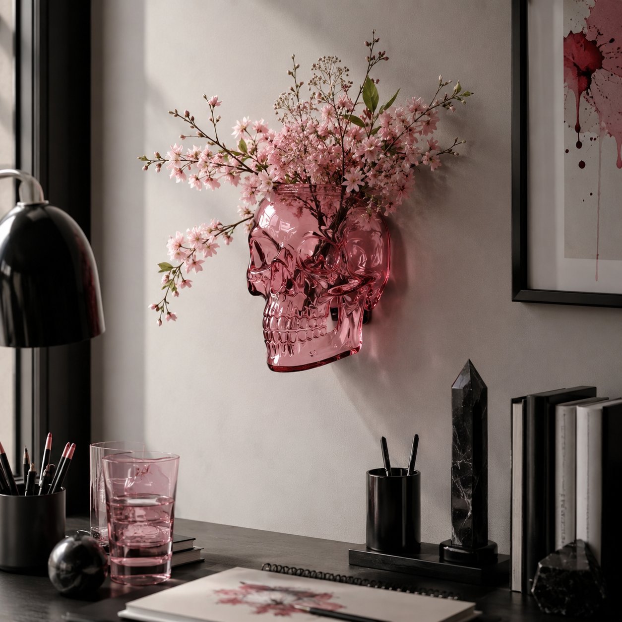🔥Last Day 49% OFF-Gothic Skull Wall Vase 💀🌸