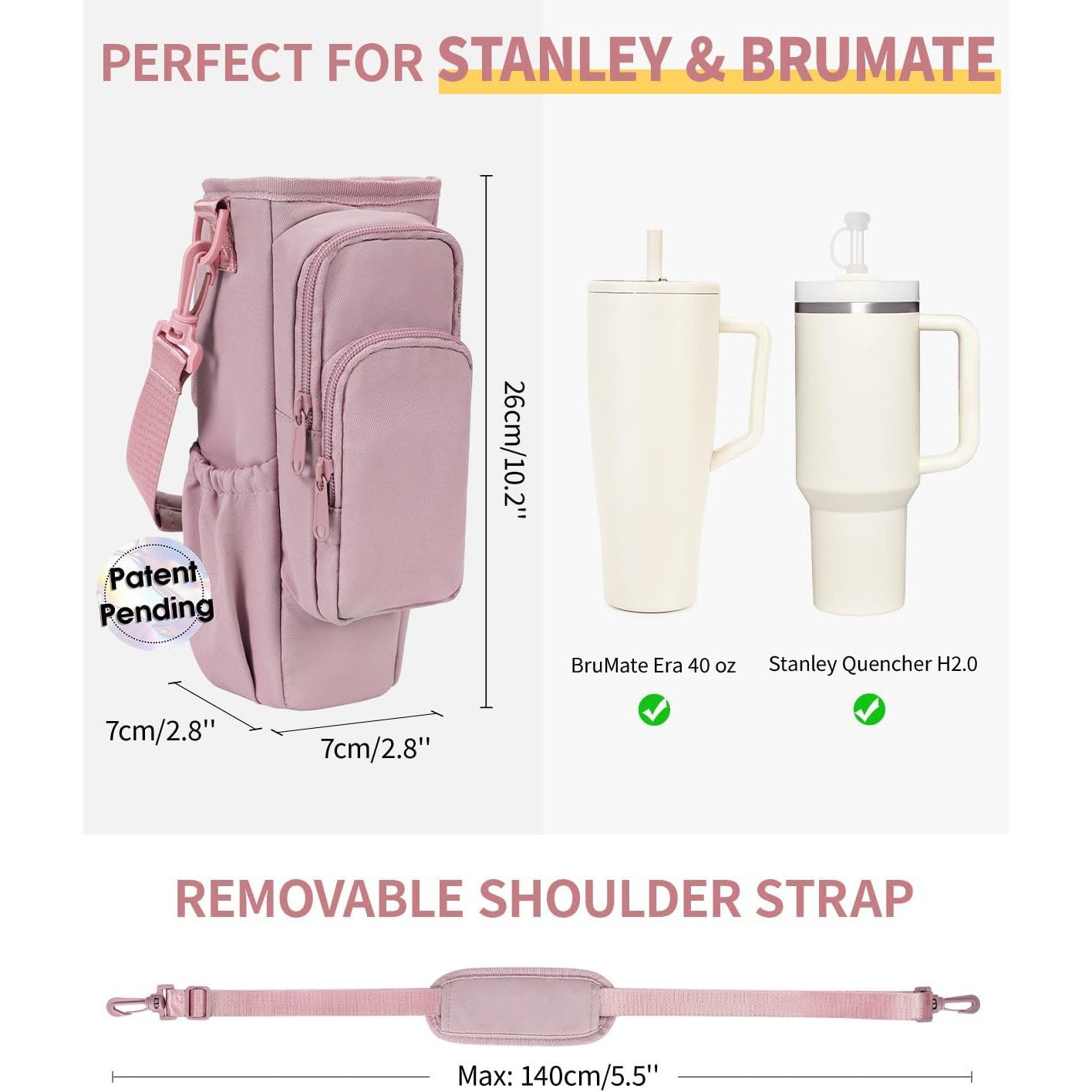 🔥Water Bottle Carrier Bag for 40oz Tumbler – Insulated Crossbody Holder