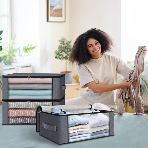 🔥Factory Clearance Sale 75% OFF📦Large-Capacity Clear Storage Bags with Reinforced Handles – For Clothes, Bedding & Moving
