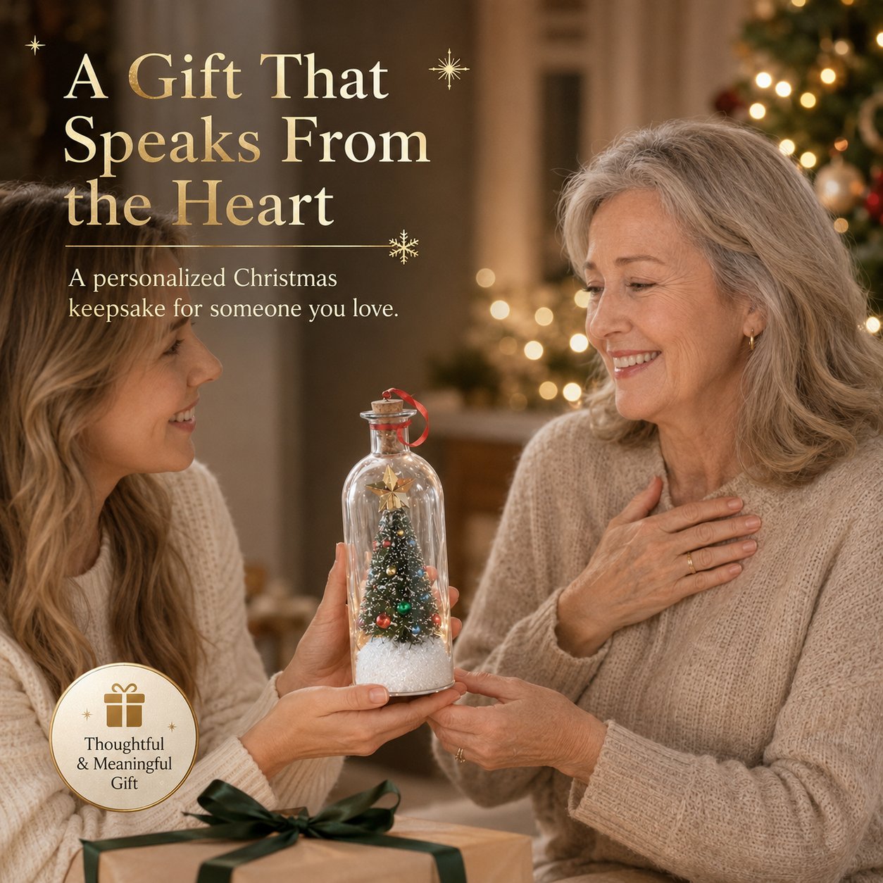 🎄 HOT SALE 50% OFF🔥Voice Recording Christmas Tree Glass Bottle Holiday Keepsake Centerpiece🔥