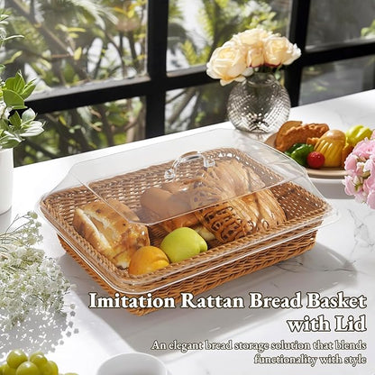 Woven Serving Basket with Clear Acrylic Cover 🧺✨