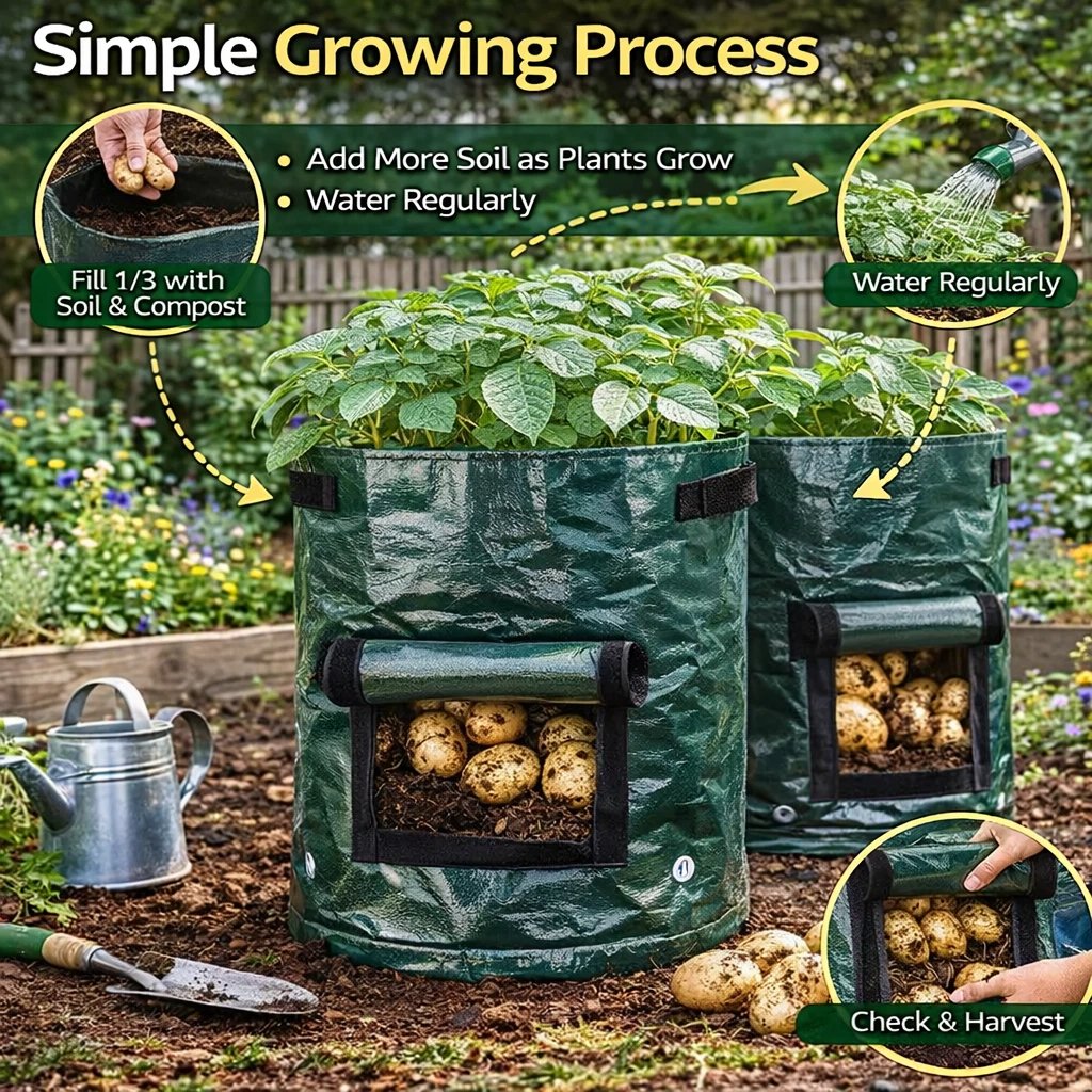 🥔 Garden Cloth Planting Bags – Breathable & Easy Harvest Grow Bags 🔥