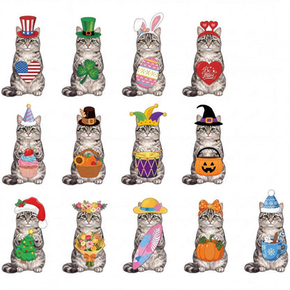 🐾 Interchangeable Seasonal Animal Wooden Decor Set