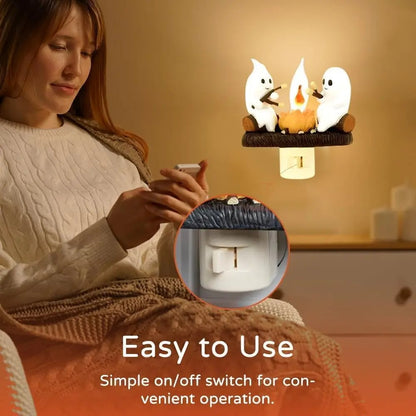 🔥LAST DAY 50% OFF👻 Ghost Campfire Night Light – Spooky Glow, Cozy Vibes🎃
