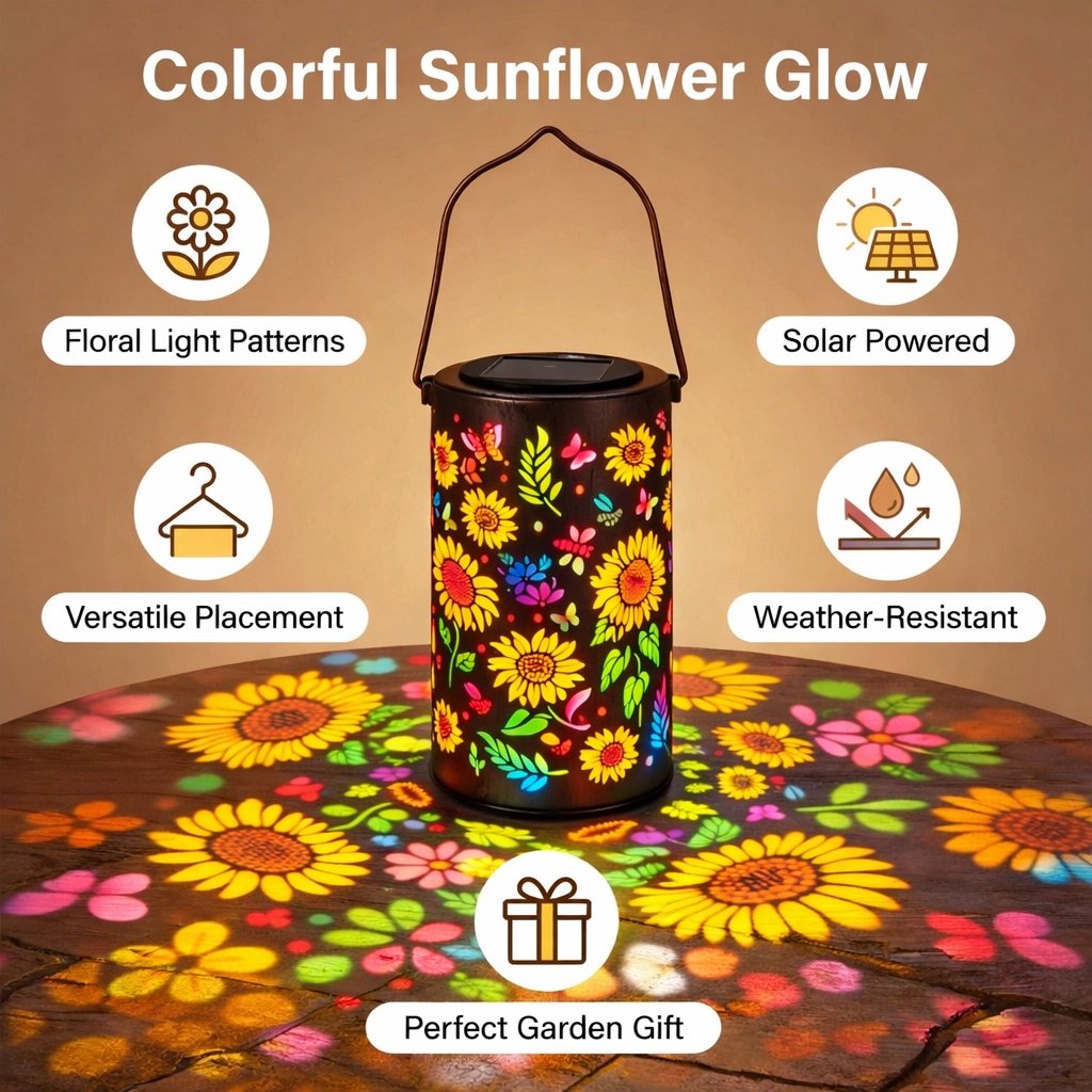 🌻Colorful Sunflower Glow Solar Garden Lantern