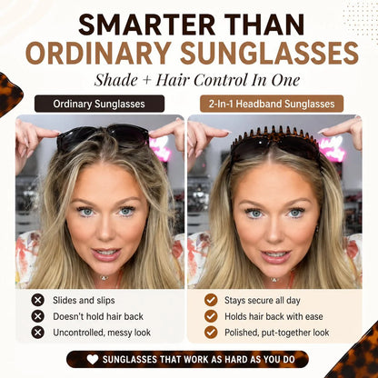 🔥 48K+ Sold |Sunglasses That Double as a Headband – 2-in-1 with Built-In Comb Teeth