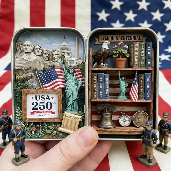🔥Last Day 49% OFF - ❤️🗽USA 250th Anniversary Pocket Diorama Tin