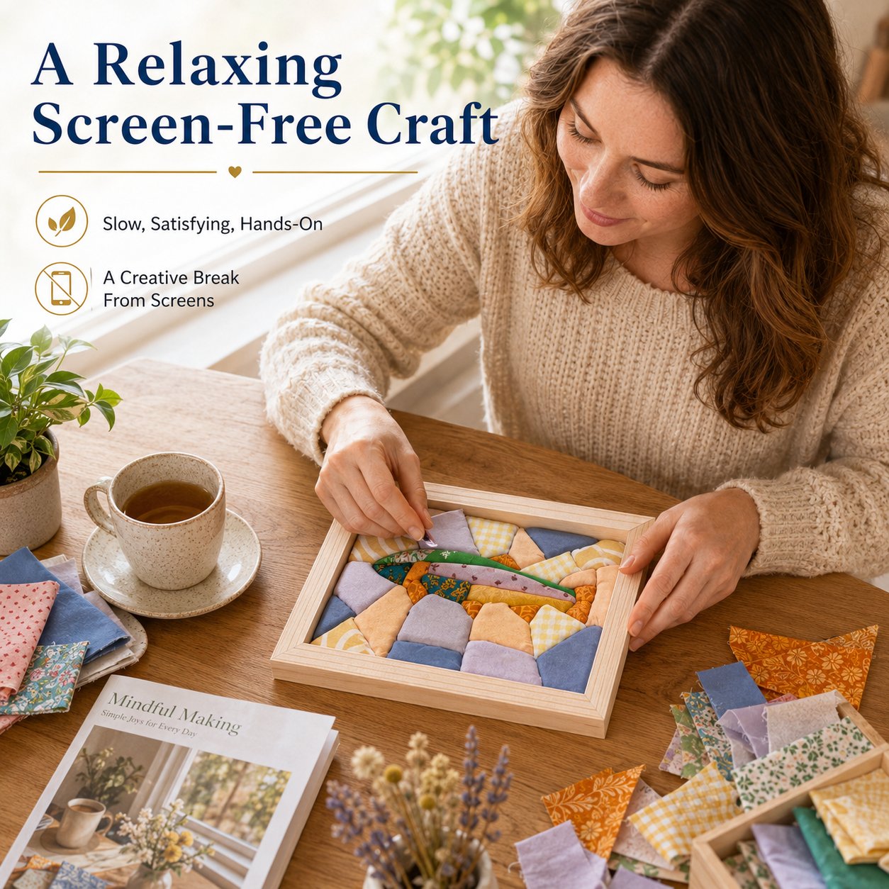 🧵 Premium No-Sew Kinusaiga Fabric Art Kit | Layered Fabric Tucking Craft with Nature-Inspired Designs DIY Handmade Textile Decor ✨