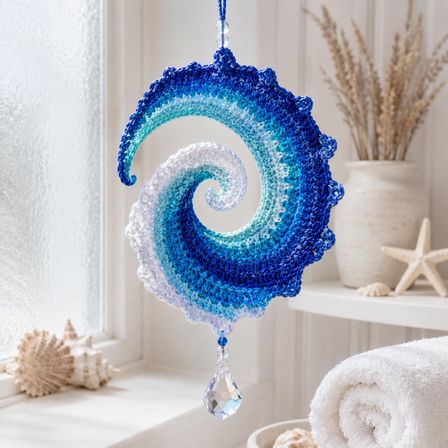 Ocean Wave Crochet Wind Spinner Diy Kit
