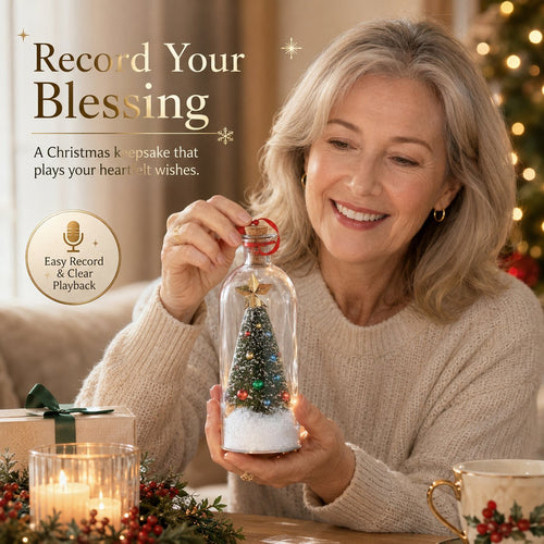 🎄 HOT SALE 50% OFF🔥Voice Recording Christmas Tree Glass Bottle Holiday Keepsake Centerpiece🔥