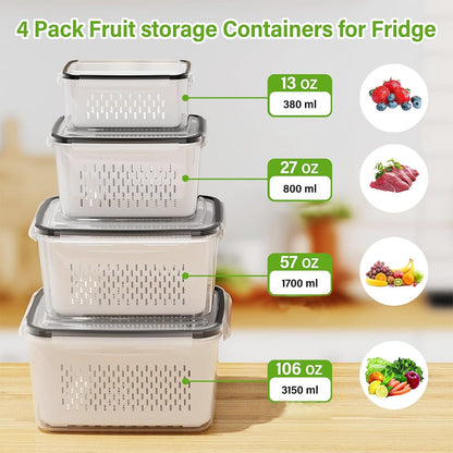 🍓 Refrigerator Food Storage Containers – Keep Fruits Fresh
