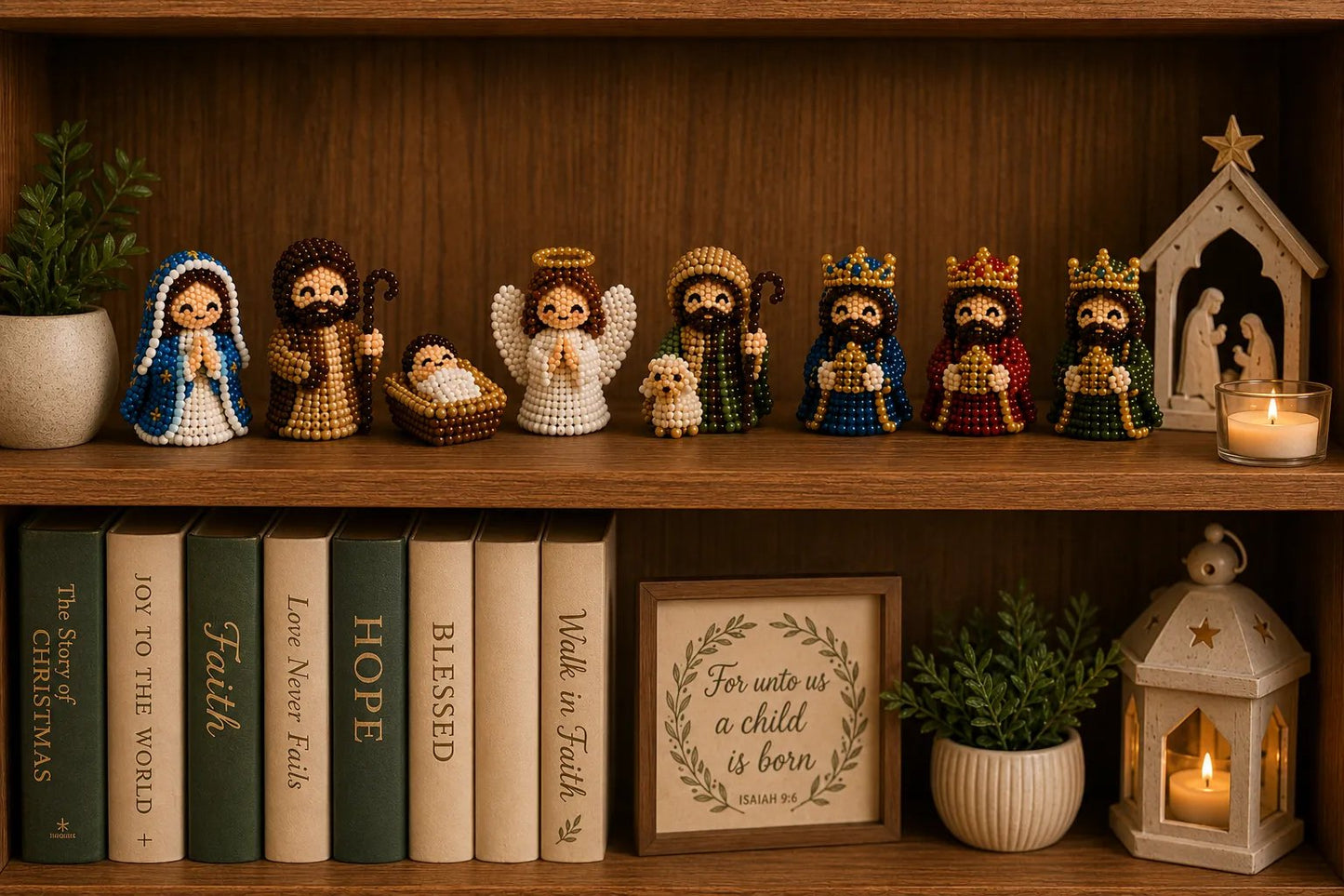 ✝️3D Beaded Nativity Collection DIY Kit – Handmade Christmas Faith Craft Set (8-Piece Set)