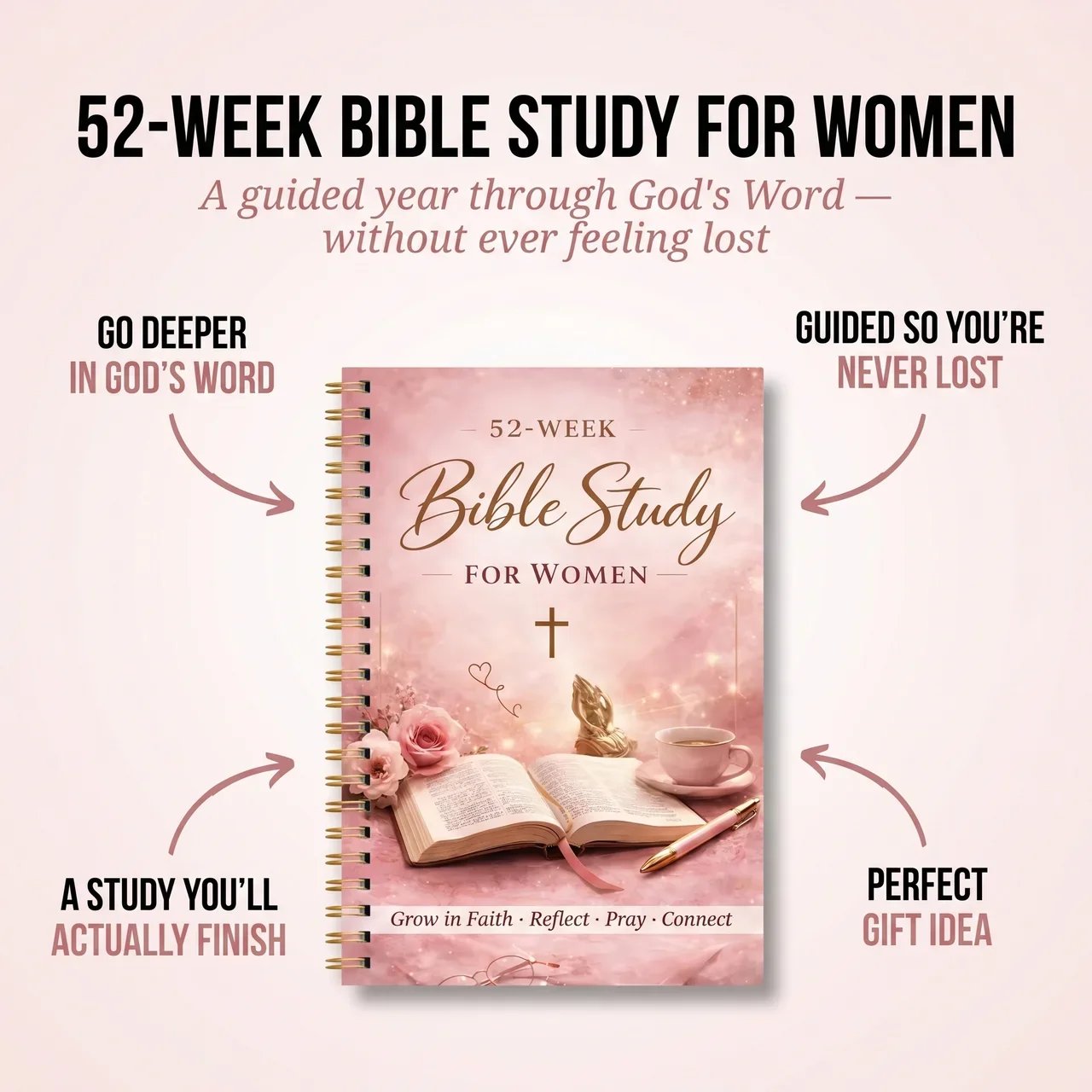 ✝️🙏The Bible in a Year for Women: 52-Week Guided Study📚