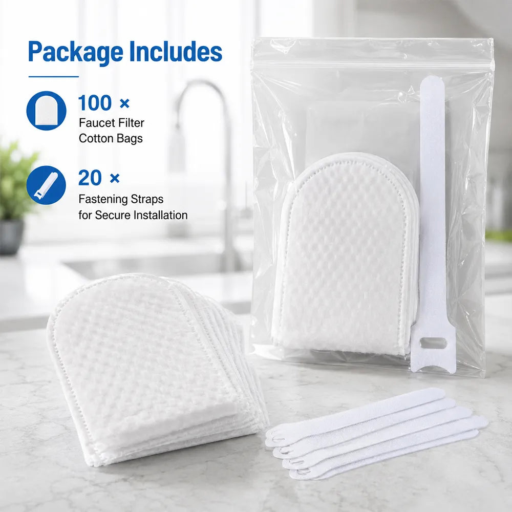 Faucet Filter Cotton Bags - Universal, 100 PCS Splash-Proof Faucet Filter 🌟Set
