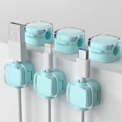 Magnetic Cord Organizer – 6 Pack Wall Mounted & Desktop Cable Holder, Simple Cable Management,Keep Cables in Place on Desk & Wall