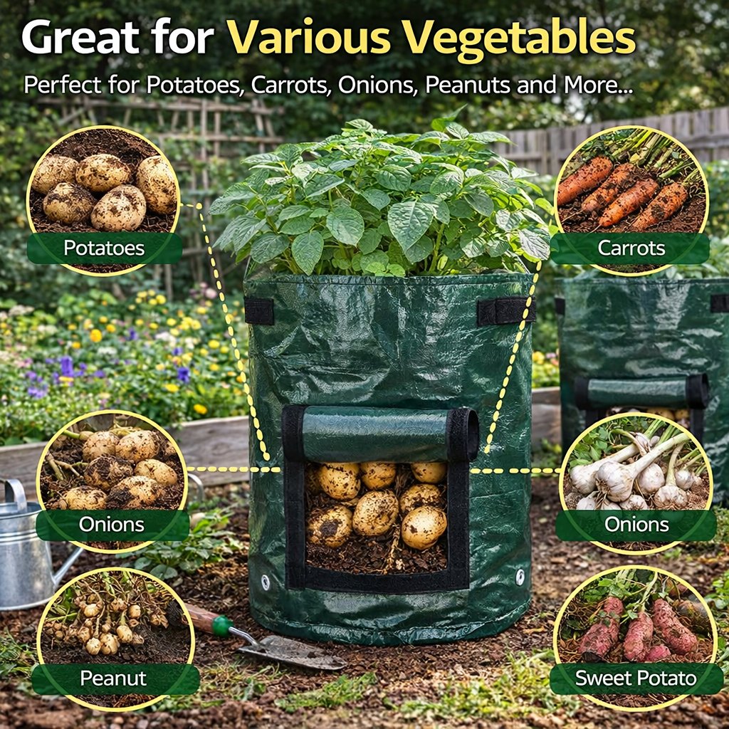 🥔 Garden Cloth Planting Bags – Breathable & Easy Harvest Grow Bags 🔥