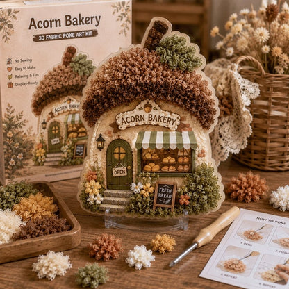 🔥Hot Sale 48% OFF - ✨Whimsical Village 3D Fabric Poke Art Kit