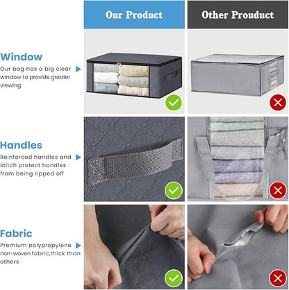 🔥Factory Clearance Sale 75% OFF📦Large-Capacity Clear Storage Bags with Reinforced Handles – For Clothes, Bedding & Moving