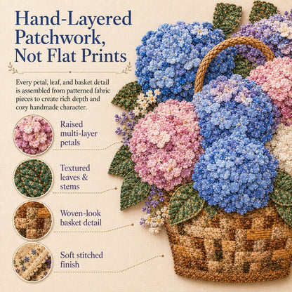 🔥HOT SALE 50% OFF - 🌸Floral Basket Patchwork DIY Kit | 3D Layered Fabric Flower Art Craft for Home Decor & Gifts