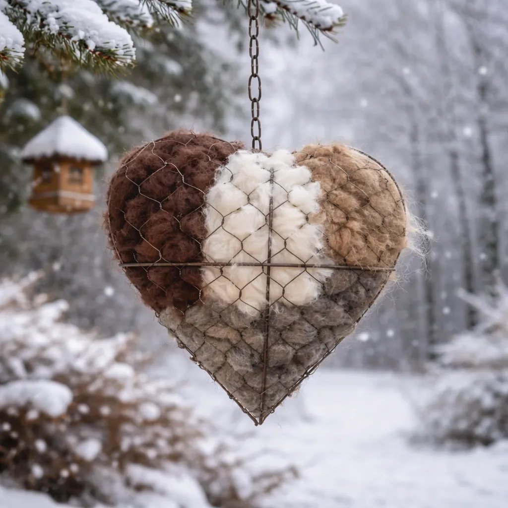 Handmade Fiber Bird Nesting Heart for Birds🕊️