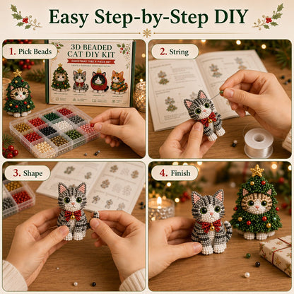🔥🎁Create Your Own 3D Beaded Christmas Cats | Beginner-Friendly DIY Kit🎁