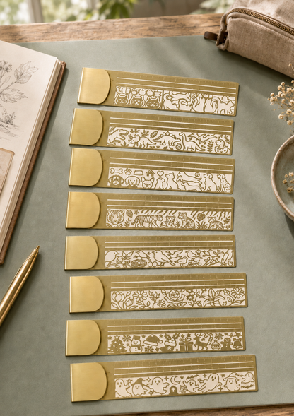 😻📏 Cat Lover’s 3-in-1 Metal Bookmark Ruler | Bookmark, Ruler & Coloring
