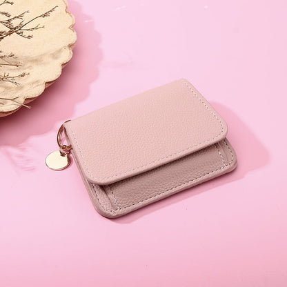 Women's Elegant Minimalist Short Slim Wallet (All-match Trendy Mini 3 Bifold )