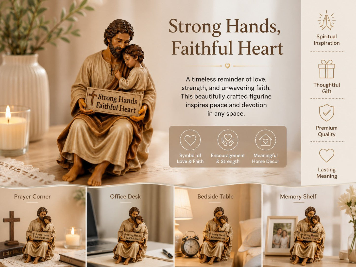 🔥Father's Day 49% OFF ✨Hand-Painted Ceramic Saint Joseph ✝️Protector of Fathers🙏