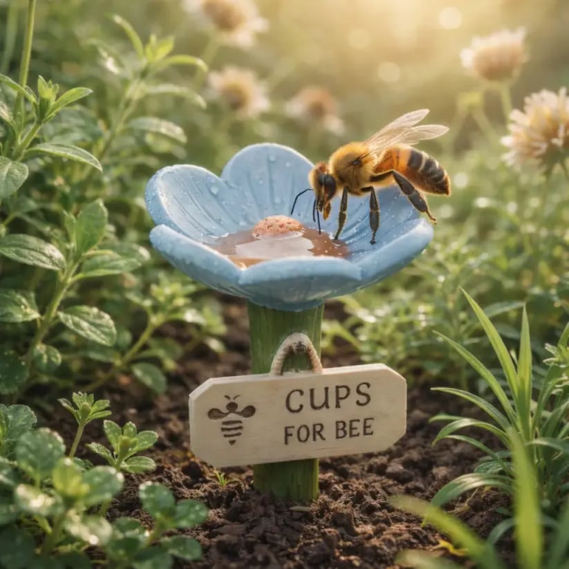 🌸Flower-Shaped Bee Watering Station🐝