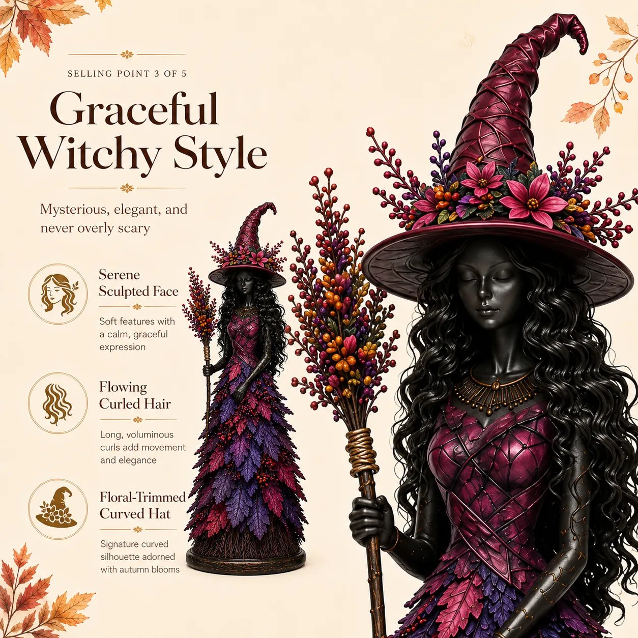 💥LAST DAY 50% OFF - 🧙 Enchanted Autumn Witch Figurine (📦Buy 2 Free Shipping)