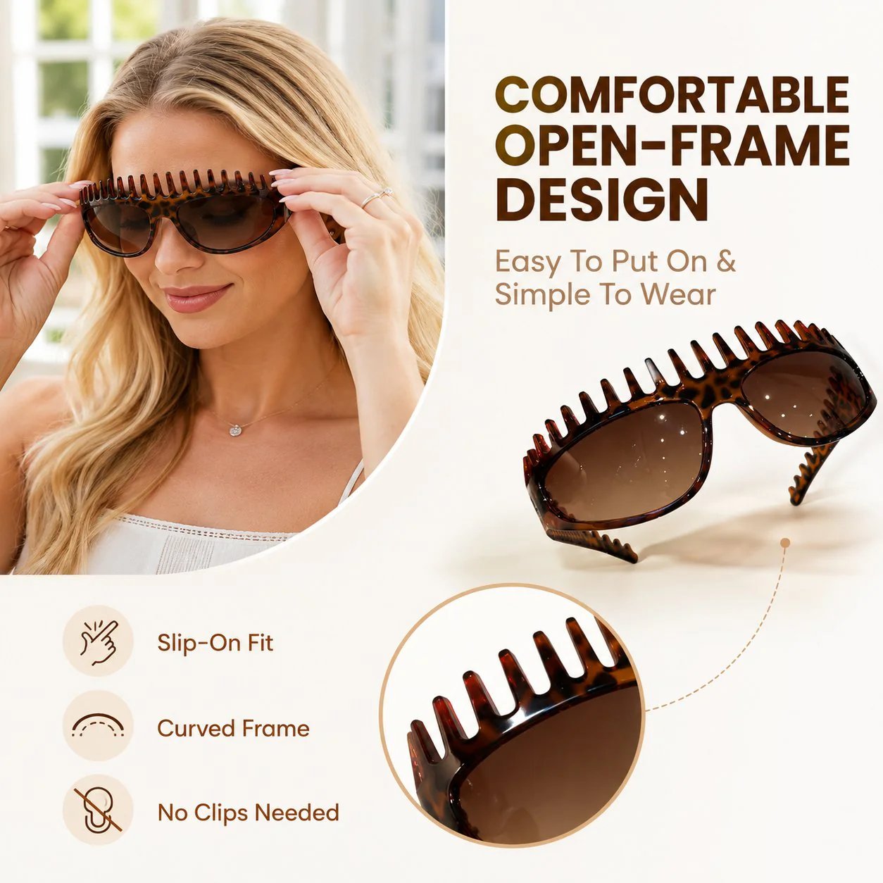 🔥 48K+ Sold |Sunglasses That Double as a Headband – 2-in-1 with Built-In Comb Teeth
