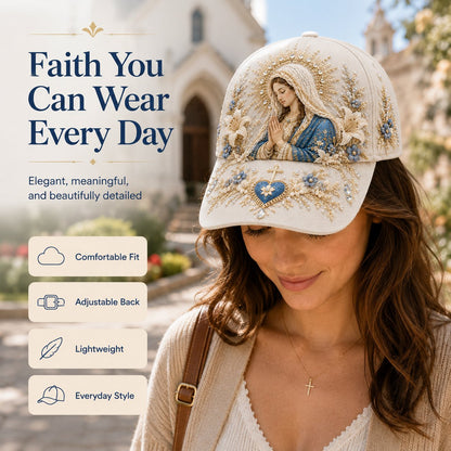 🔥 HOT SALE 49% OFF - ❤️ Sacred Faith Embroidered Baseball Cap | 3D Raised Christian Design, Unisex Comfortable Adjustable Hat for Church, Outdoor Walks & Daily Wear ✝️✨