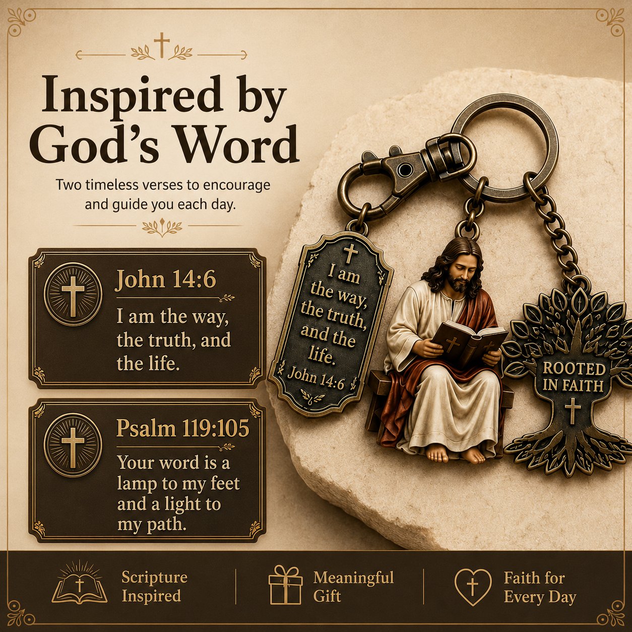 🔥LAST DAY 50% OFF - ✝Jesus Reading Keychain