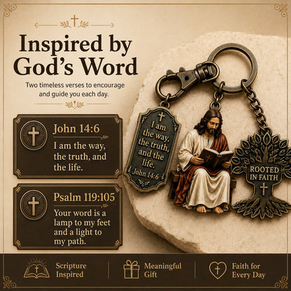 🔥LAST DAY 50% OFF - ✝Jesus Reading Keychain