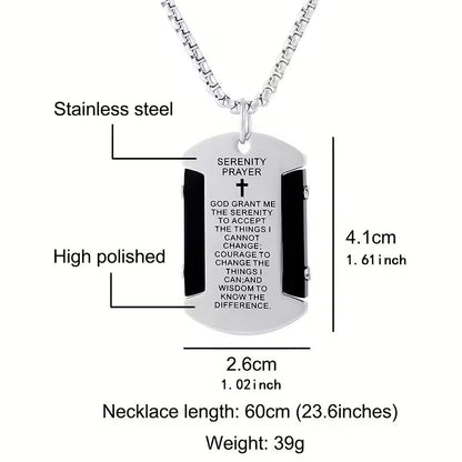 🔥2026 Hot Sale 60% OFF🔥Serenity Prayer Dog Tag Necklace – A Daily Reminder of Peace & Strength
