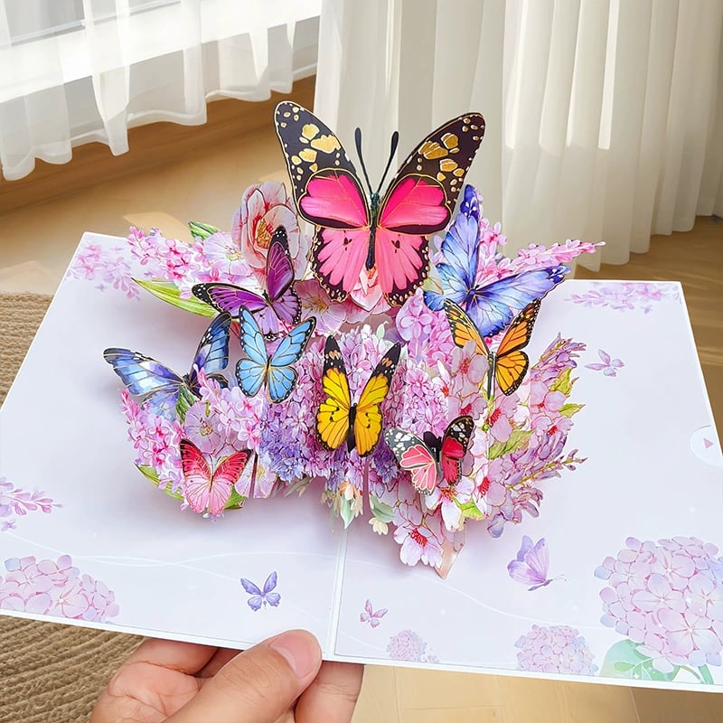 🦋 Vibrant 3D  Butterfly & Daisy Pop-Up Greeting Card！🦋 Open It—and Watch a Butterfly Garden Come to Life!