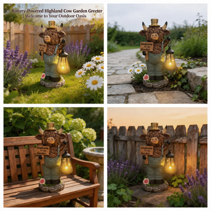 Scottish Highland Bull Garden Welcome Light