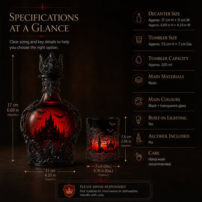 🔥HOT SALE  49% OFF - 🦇🍺Gothic Vampire Castle Whisky Decanter & Tumbler