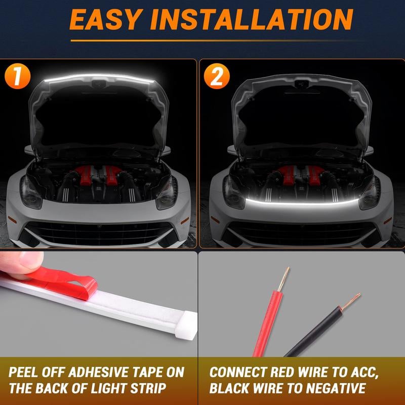 🔥HOT SALE 49% OFF🔥🚗71"High Brightness Automotive Hood Gap LED Strip - Ambient Lighting Package