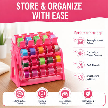 🔥 Last Day 49% OFF - 🧵 Rotating Bobbin Thread Organizer