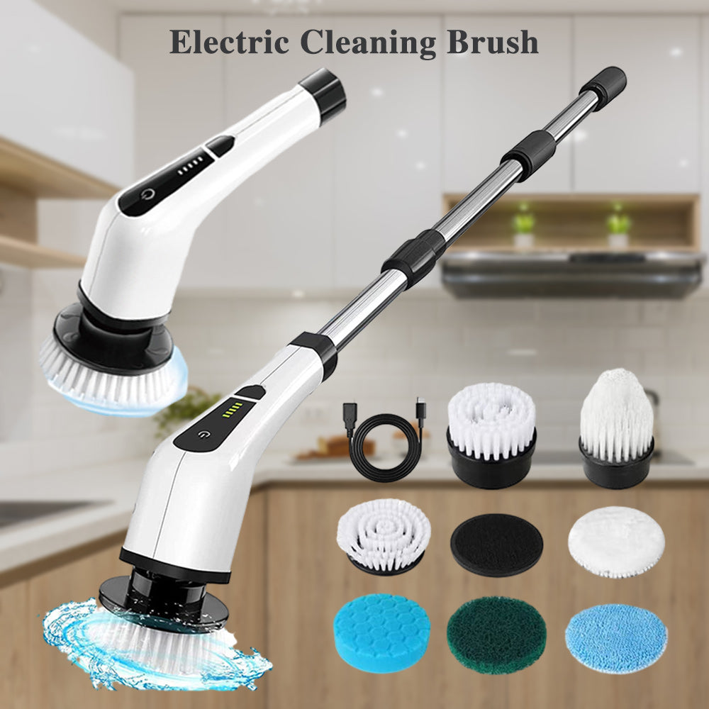 🧽50% OFF⚡ Electric Rotating Cleaning Brush | 7 Brush Heads · 300 RPM · IPX5 Waterproof · 2500mAh Long Battery Life · Makes Housework a Breeze