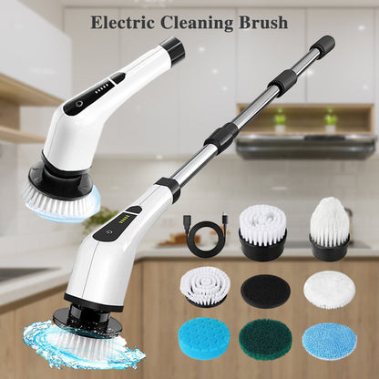 🧽50% OFF⚡ Electric Rotating Cleaning Brush | 7 Brush Heads · 300 RPM · IPX5 Waterproof · 2500mAh Long Battery Life · Makes Housework a Breeze