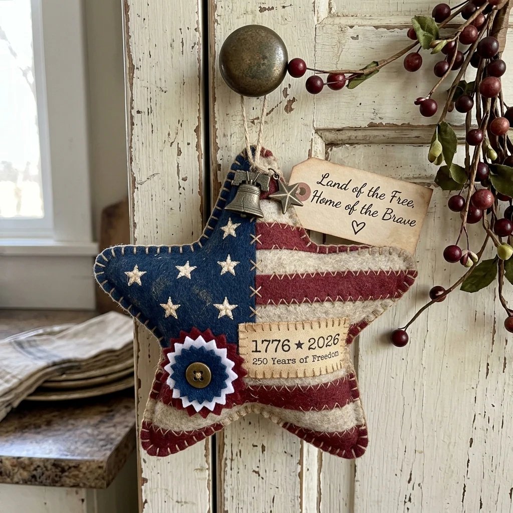🎁Handcrafted America 250th Anniversary Keepsake Ornaments | Rustic Patriotic Decor 🇺🇸